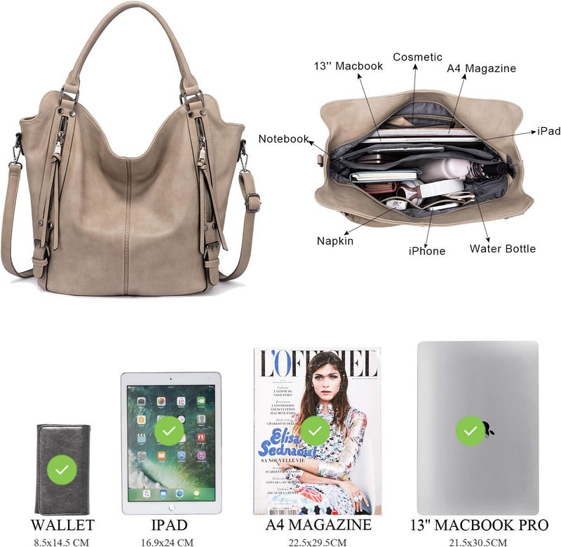 Realer Tote Bag for Women PU Leather Shoulder Bags Fashion Hobo Bags Large Purse and Handbags with Adjustable Shoulder Strap - Image 5